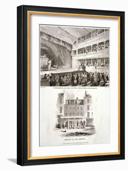 Interior and Exterior Views of the Haymarket Theatre, Westminster, London, 1815-James Stow-Framed Giclee Print