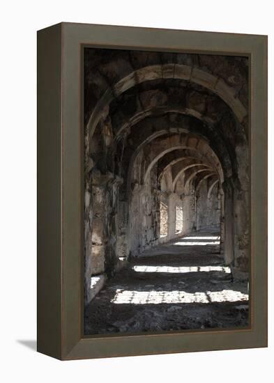 Interior Arches of Corridor at the Roman Amphitheatre, Aspendos, Turkey-Natalie Tepper-Framed Stretched Canvas