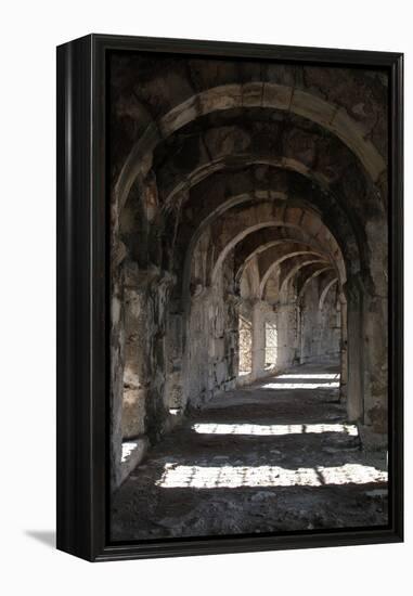 Interior Arches of Corridor at the Roman Amphitheatre, Aspendos, Turkey-Natalie Tepper-Framed Stretched Canvas
