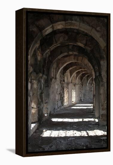 Interior Arches of Corridor at the Roman Amphitheatre, Aspendos, Turkey-Natalie Tepper-Framed Stretched Canvas