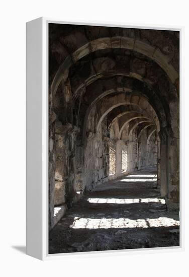 Interior Arches of Corridor at the Roman Amphitheatre, Aspendos, Turkey-Natalie Tepper-Framed Stretched Canvas