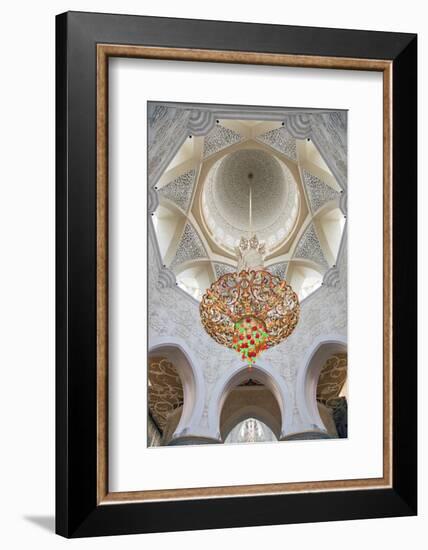 Interior Architectural Detail and Chandeliers of Prayer Hall, Sheikh Zayed Mosque-Cahir Davitt-Framed Photographic Print