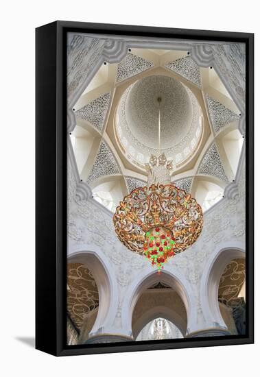 Interior Architectural Detail and Chandeliers of Prayer Hall, Sheikh Zayed Mosque-Cahir Davitt-Framed Premier Image Canvas