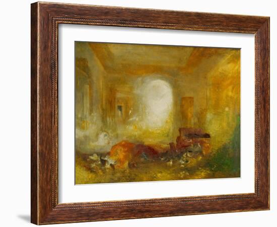 Interior at Petworth, Lord Egremonts country house-Joseph Mallord William Turner-Framed Giclee Print