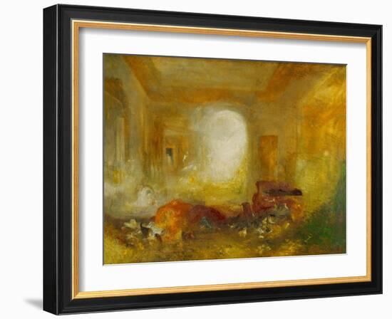 Interior at Petworth, Lord Egremonts country house-Joseph Mallord William Turner-Framed Giclee Print