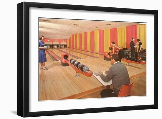 Interior, Bowling Alley, Retro-null-Framed Art Print