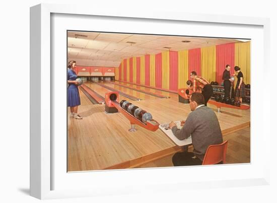 Interior, Bowling Alley, Retro-null-Framed Art Print