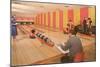 Interior, Bowling Alley, Retro-null-Mounted Art Print