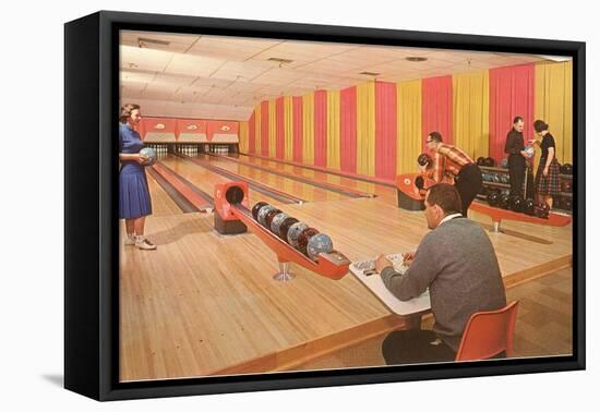 Interior, Bowling Alley, Retro-null-Framed Stretched Canvas