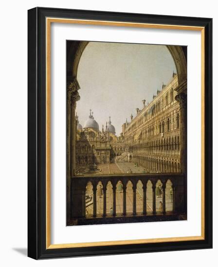 Interior Court of the Doge's Palace, Venice, C.1756-Canaletto-Framed Giclee Print