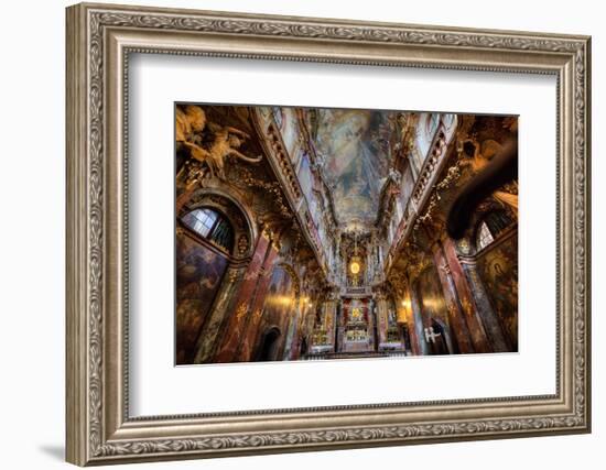 Interior, created by the Asam Brothers, Asam Kirche (Church), dating from 1733, Munich, Bavaria-Richard Maschmeyer-Framed Photographic Print