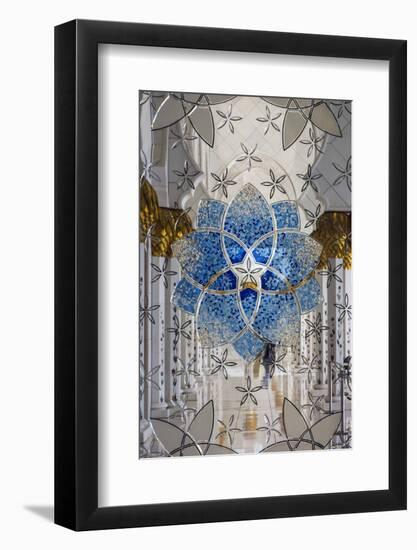 Interior decorated glass inside the Sheikh Zayed Mosque, Abu Dhabi, United Arab Emirates-Stefano Politi Markovina-Framed Photographic Print