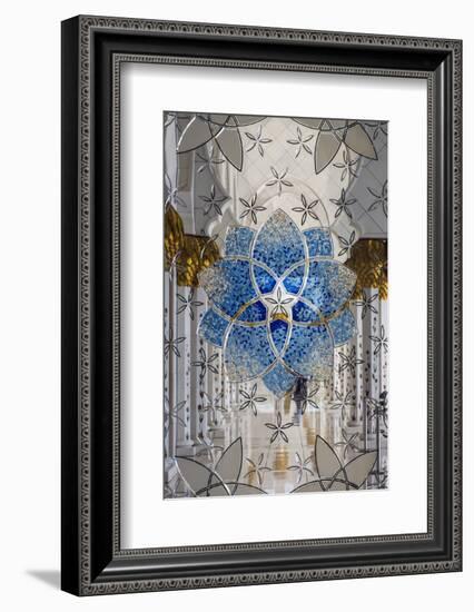 Interior decorated glass inside the Sheikh Zayed Mosque, Abu Dhabi, United Arab Emirates-Stefano Politi Markovina-Framed Photographic Print