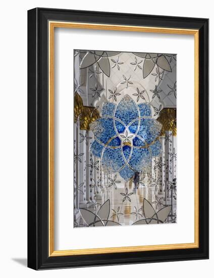 Interior decorated glass inside the Sheikh Zayed Mosque, Abu Dhabi, United Arab Emirates-Stefano Politi Markovina-Framed Photographic Print