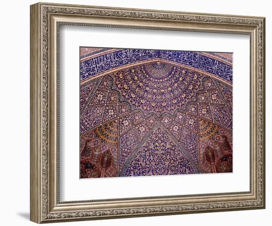 Interior Decorative Mosaic Tiling in the Chaharbach Mosque in Isfahan, Iran-null-Framed Photographic Print