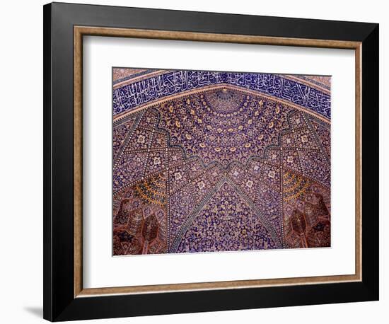 Interior Decorative Mosaic Tiling in the Chaharbach Mosque in Isfahan, Iran-null-Framed Photographic Print