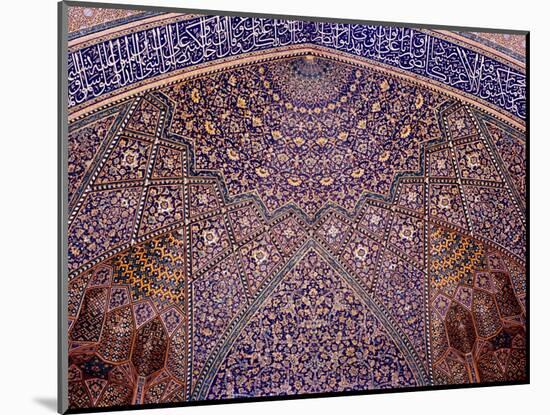 Interior Decorative Mosaic Tiling in the Chaharbach Mosque in Isfahan, Iran-null-Mounted Photographic Print