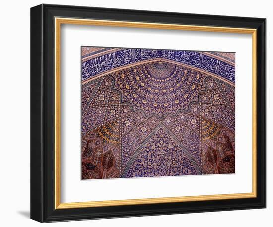 Interior Decorative Mosaic Tiling in the Chaharbach Mosque in Isfahan, Iran-null-Framed Photographic Print