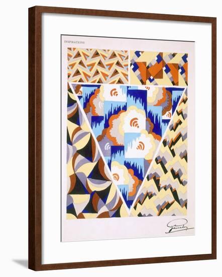 Interior Design Pattern, Plate 2 from 'Inspirations', Published Paris, 1930S (Colour Litho)-Gandy-Framed Giclee Print