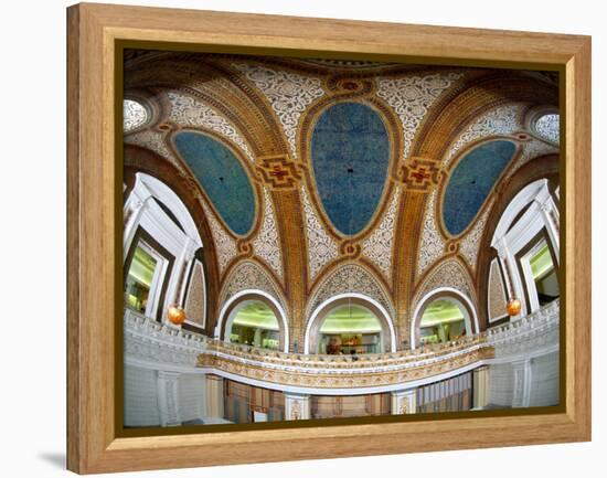 Interior Detail of Tiffany Dome, Marshall Field and Company Building, Chicago, Illinois, USA-null-Framed Premier Image Canvas