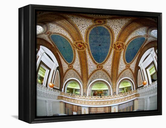 Interior Detail of Tiffany Dome, Marshall Field and Company Building, Chicago, Illinois, USA-null-Framed Premier Image Canvas