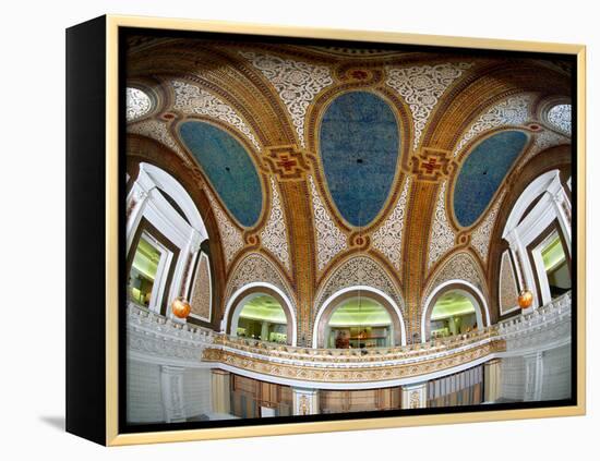 Interior Detail of Tiffany Dome, Marshall Field and Company Building, Chicago, Illinois, USA-null-Framed Premier Image Canvas