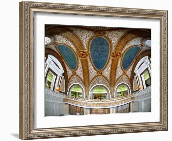 Interior Detail of Tiffany Dome, Marshall Field and Company Building, Chicago, Illinois, USA-null-Framed Photographic Print