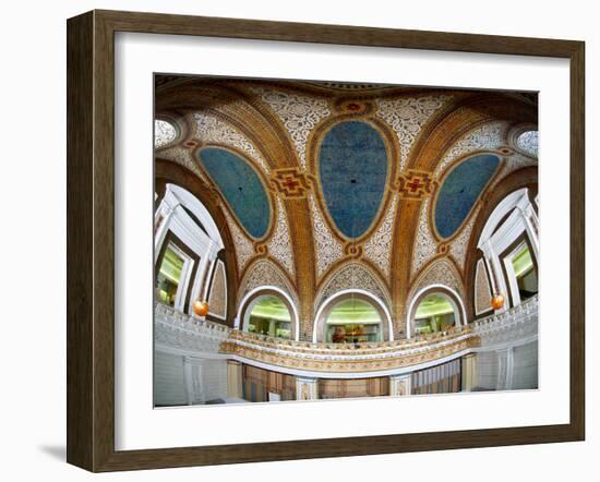 Interior Detail of Tiffany Dome, Marshall Field and Company Building, Chicago, Illinois, USA-null-Framed Photographic Print