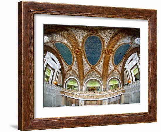 Interior Detail of Tiffany Dome, Marshall Field and Company Building, Chicago, Illinois, USA-null-Framed Photographic Print