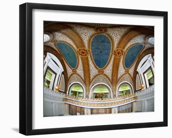 Interior Detail of Tiffany Dome, Marshall Field and Company Building, Chicago, Illinois, USA-null-Framed Photographic Print