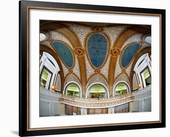 Interior Detail of Tiffany Dome, Marshall Field and Company Building, Chicago, Illinois, USA-null-Framed Photographic Print