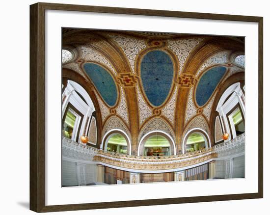 Interior Detail of Tiffany Dome, Marshall Field and Company Building, Chicago, Illinois, USA-null-Framed Photographic Print