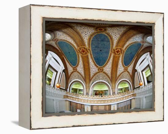 Interior Detail of Tiffany Dome, Marshall Field and Company Building, Chicago, Illinois, USA-null-Framed Premier Image Canvas