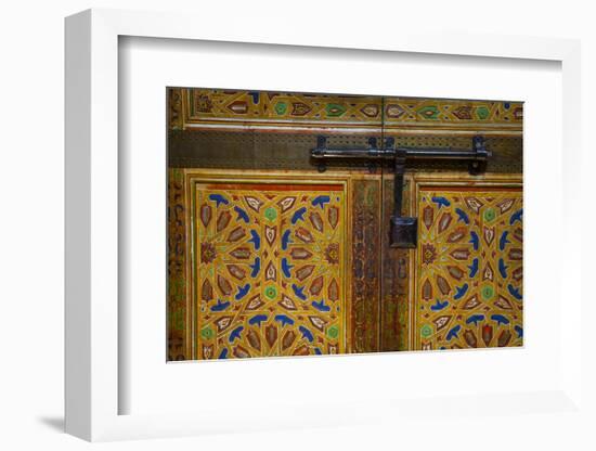 Interior Door Detail, Moulay Ismail Mausoleum, Medina, Meknes, Morocco, North Africa, Africa-Doug Pearson-Framed Photographic Print