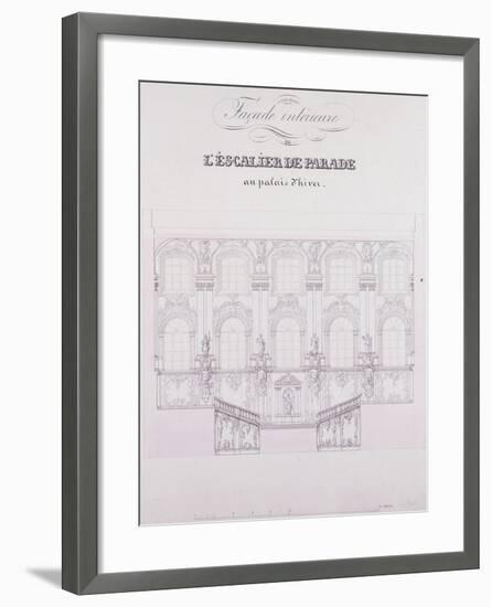 Interior Frontage of the Parade Stairs at the Winter Palace; Facade Interieure De L'Escalier De Par-null-Framed Giclee Print