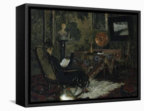 Interior, Grini, 1887 oil on board-Fritz Thaulow-Framed Premier Image Canvas
