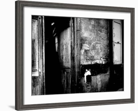 Interior Hallway and Graffiti: "Picasso Was Here," Bateau Lavoir, Montmartre-Gjon Mili-Framed Photographic Print