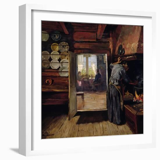 Interior in Seljord, 1890 oil on panel-Fritz Thaulow-Framed Giclee Print