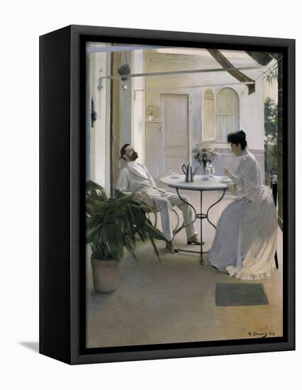 Interior in the Open Air-Ramon Casas Carbo-Framed Stretched Canvas