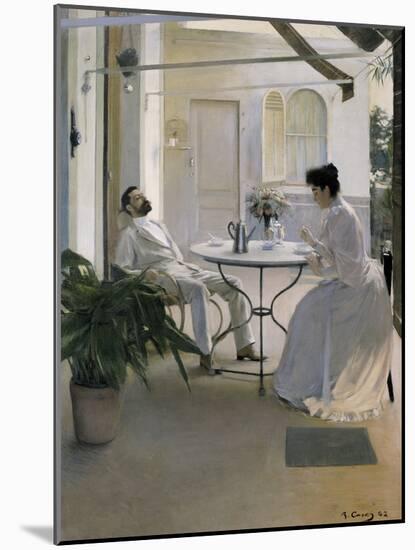 Interior in the Open Air-Ramon Casas Carbo-Mounted Art Print