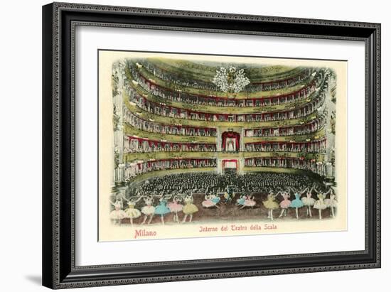 Interior, La Scala Opera House, Milan, Italy-null-Framed Premium Giclee Print