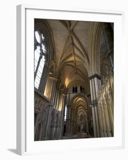 Interior, Lincoln Cathedral, Lincoln, Lincolnshire, England, United Kingdom-Ethel Davies-Framed Photographic Print