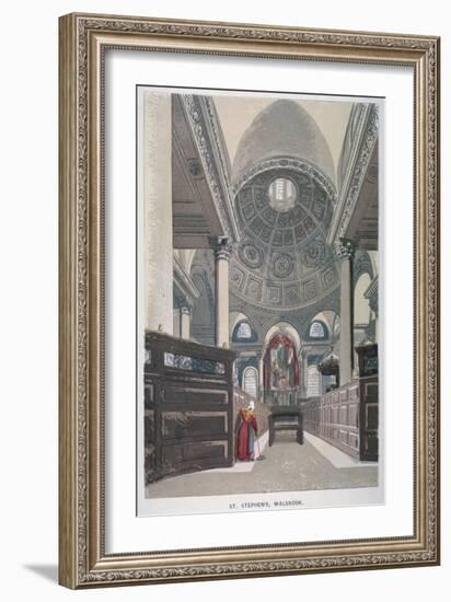 Interior Looking East, Church of St Stephen Walbrook, City of London, 1845-null-Framed Giclee Print