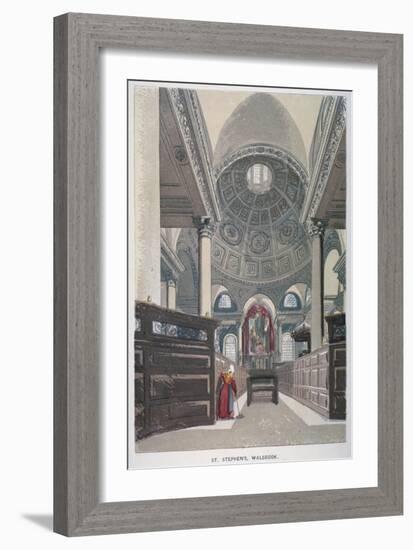 Interior Looking East, Church of St Stephen Walbrook, City of London, 1845-null-Framed Giclee Print