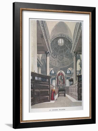 Interior Looking East, Church of St Stephen Walbrook, City of London, 1845-null-Framed Giclee Print