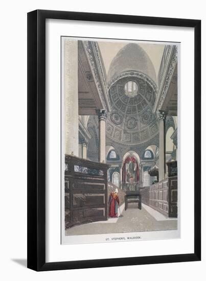 Interior Looking East, Church of St Stephen Walbrook, City of London, 1845-null-Framed Giclee Print