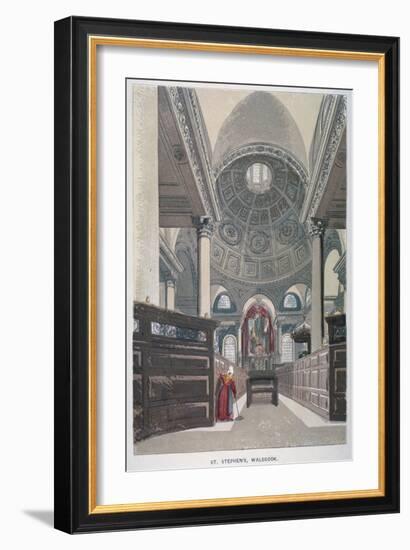 Interior Looking East, Church of St Stephen Walbrook, City of London, 1845-null-Framed Giclee Print