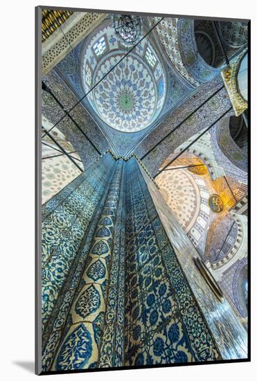 Interior Low Angle View of Yeni Cami or New Mosque, Istanbul, Turkey-Stefano Politi Markovina-Mounted Photographic Print