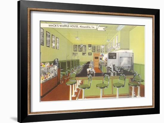 Interior, Mack's Waffle House, Retro Diner-null-Framed Art Print