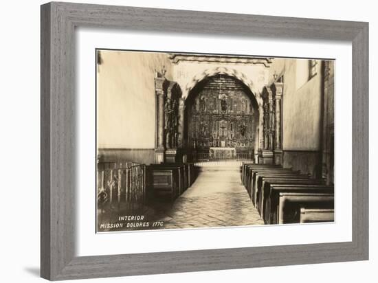 Interior, Mission Dolores, San Francisco, California-null-Framed Art Print